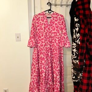 Pink Leopard Print Dress